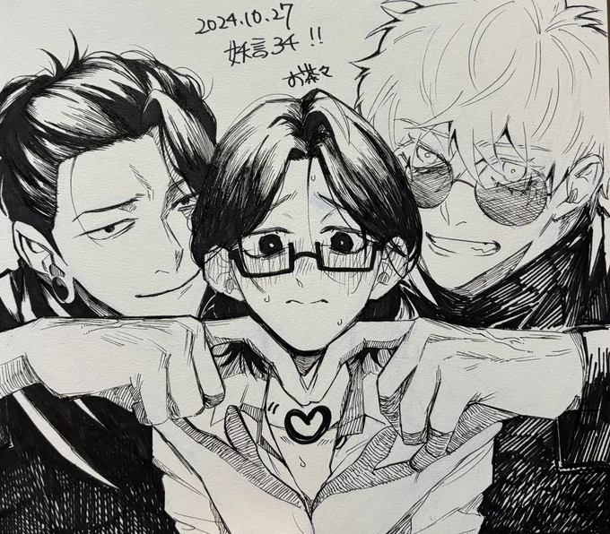 色紙描いた〜!今日机の上に飾ってます〜! 