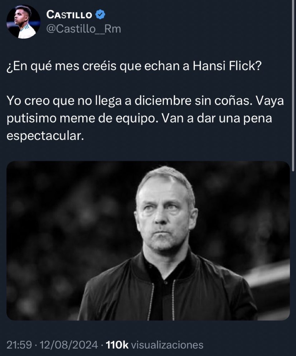 Castiillo_Rm's tweet photo. Creo que es el tuit mio que peor ha envejecido en toda la historia. Me merezco todo tipo de insultos, mofas etc. Soy una mierda. https://t.co/cCq3BozivV
