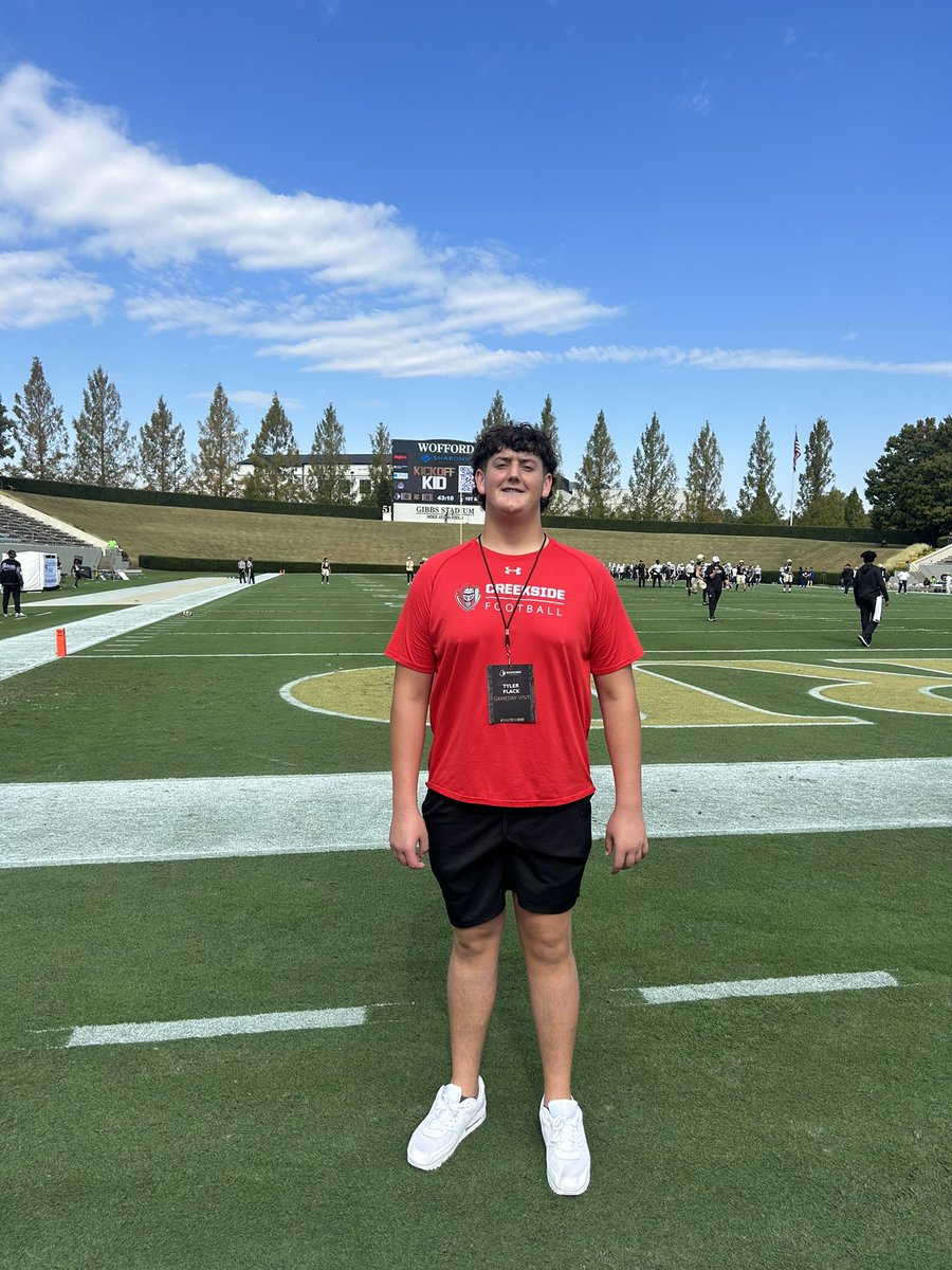 Tyler Flack (@tyf2025) on Twitter photo Had a great time At Wofford today. Thank you for having me out can’t wait to come back.
<a href="/WatsonShawn1/">Shawn Watson</a> <a href="/Cwoods75/">Corey Woods</a> <a href="/CoachWatson_24/">Devin Watson</a> <a href="/TJManchego/">Jackson Manchego</a> <a href="/Wofford_FB/">Wofford Football</a> <a href="/Creekside_fb/">CREEKSIDE FOOTBALL</a> <a href="/CoachSpera/">Robert Spera</a> <a href="/Coach_McIntyre/">Coach Sean McIntyre</a> <a href="/Coachcliff904/">Cliff Hill</a> Had a great time At Wofford today. Thank you for having me out can’t wait to come back.
<a href="/WatsonShawn1/">Shawn Watson</a> <a href="/Cwoods75/">Corey Woods</a> <a href="/CoachWatson_24/">Devin Watson</a> <a href="/TJManchego/">Jackson Manchego</a> <a href="/Wofford_FB/">Wofford Football</a> <a href="/Creekside_fb/">CREEKSIDE FOOTBALL</a> <a href="/CoachSpera/">Robert Spera</a> <a href="/Coach_McIntyre/">Coach Sean McIntyre</a> <a href="/Coachcliff904/">Cliff Hill</a>