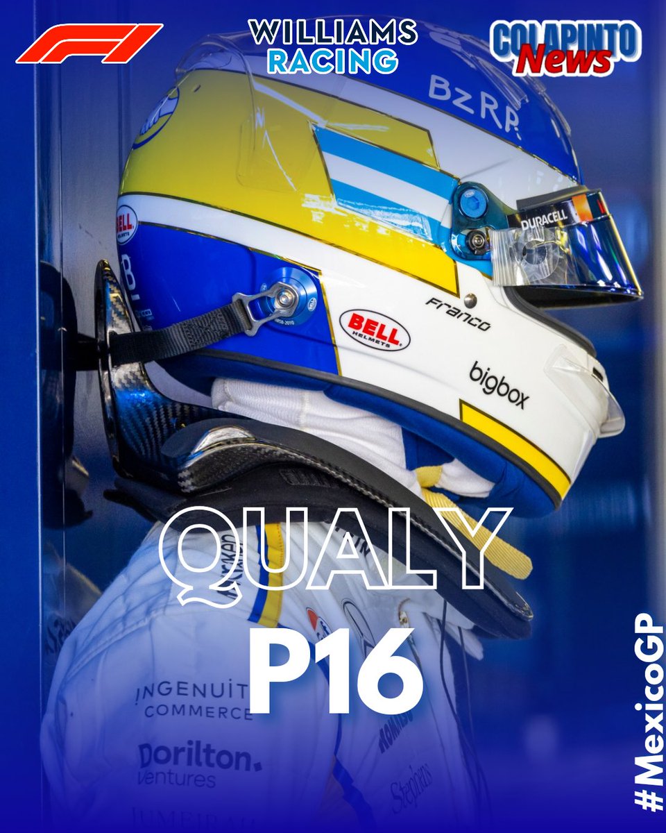 Colapinto_news's tweet photo. #MexicoGP

Final de Clasificación para Franco, no pudo pasar a Q2. Mañana larga P16 en México. 

Vamos a no desanimarse que mañana esto sigue💪 https://t.co/V4sN0dUDDb