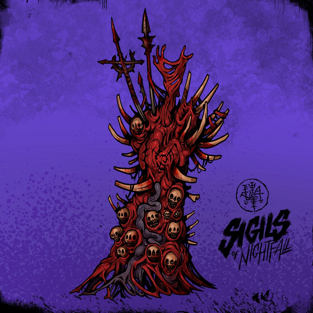 2Wedges's tweet photo. These totems of #flesh warn you on #MÖRKTOBER day 26, resembling the destiny of all who opposed the Cult and failed. If you don't serve the Cult in life, you will do so in death.
#SigilsofNightfall #morkborg https://t.co/uutXUkclEy