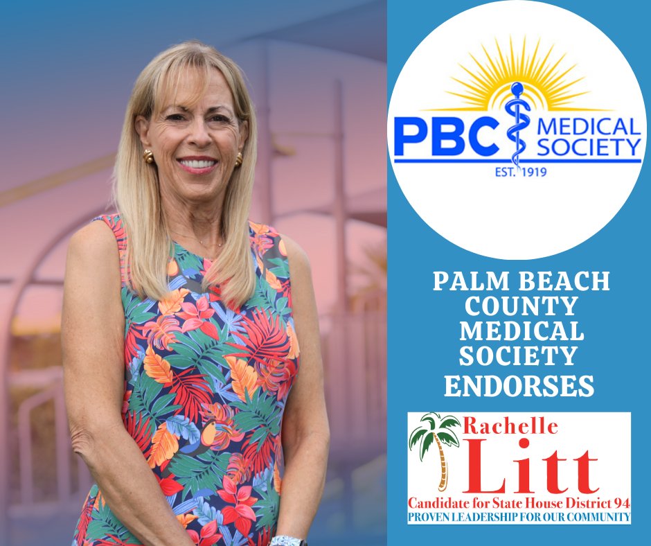 RLittForFlorida's tweet photo. I am honored to receive the endorsement of the Palm Beach County Medical Society! These are the doctors who know me well and attest to my dedication to healthcare and the patients of State House District 94.
With 45 years experience as a pharmacist, I am committed to bringing real healthcare solutions to our district and the state. My husband, an OBGYN physician, has firsthand experience dealing with the extreme 6-week abortion ban and how it is negatively affecting women’s healthcare access and doctor’s ability to treat patients in Florida. We need leaders in Tallahassee who actually have healthcare experience, understand the real impact of these decisions, and will stand up for patient-centered care.
Let’s work together for a healthier future for every Floridian!
#GetLitt #VoteLitt #HealthcareMatters #womenschoice #protectchoice #trustwomen #FLHD94 #abortionishealthcare #WeAreNotGoingBack