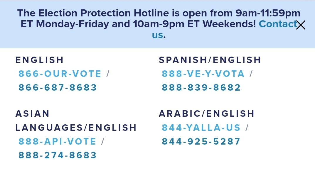 <a href="/raventbrunner/">Raven Brunner</a> For anyone who doesn't know about the voter protection hotline -- it's amazing. Available in multiple languages

Save this photo to your phone:
866ourvote.org