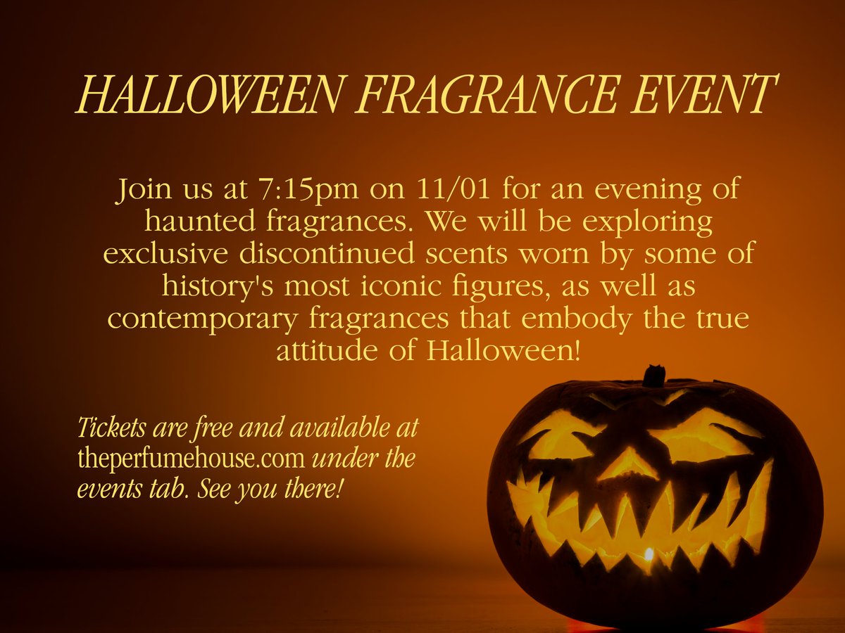 Have you ever wondered what scent Princess Diana wore? Or Queen Victoria? Or even Prince? Find out at our Halloween fragrance event! We will be showcasing a selection of signature scents worn by dearly departed icons, and discussing a few haunting tales from fragrance history!👻