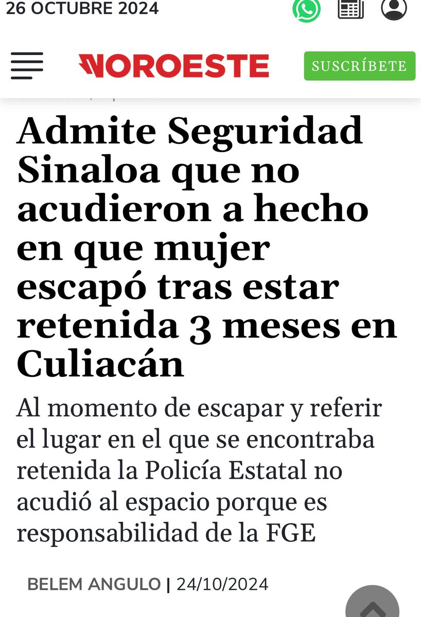 Sin comentario. Mujer con 3 meses de secuestrada escapa de sus captores. Avisa a la SSPE de Sinaloa que hay muchos más secuestrados en el lugar, pero la SSPE no va al rescate porque no era de su competencia sino de la FGE. Mejor juzgue usted. ¿Usted qué opina?