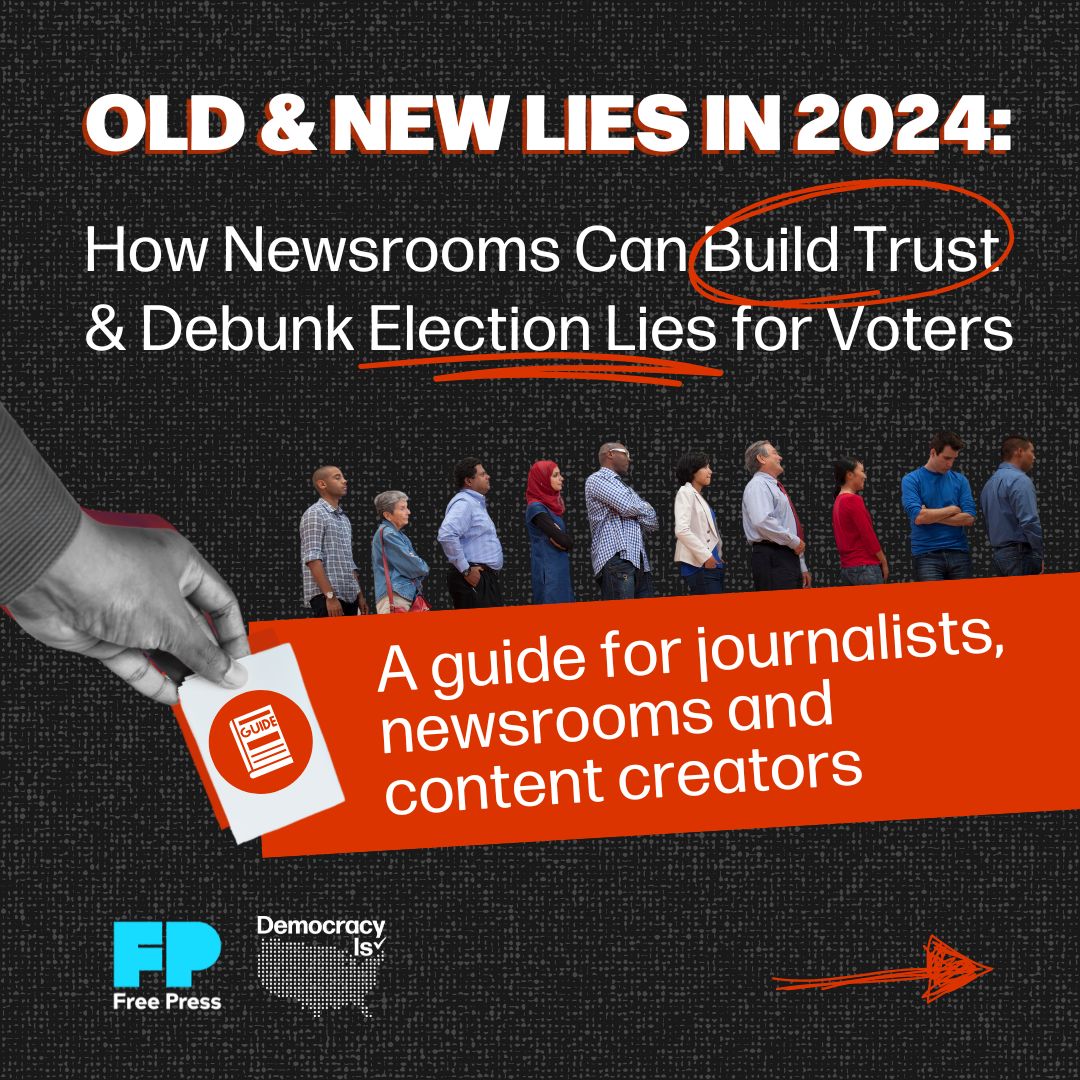 freepress's tweet image. Last week, #DemocracyIs issued a timely warning about threats of violence around Election Day and what newsrooms can do to debunk and build trust in their communities.

Find the full guide here: democracyis.net/media#resources