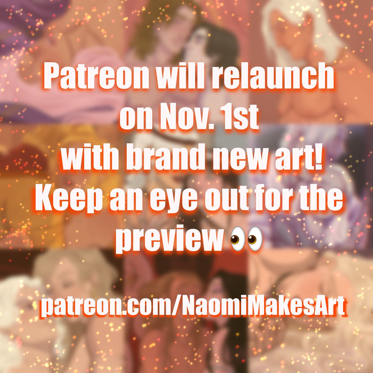 BIG NEWS 📢‼️ I am relaunching my Patreon next month starting Nov. 1st!

Till then, I have made some HUGE markdowns on all my previous spicy art over on Gumroad, use the code: SPOOKY for an additional 20% off 🤌

Looking forward to dazzling you all with my horny art again 😌✨