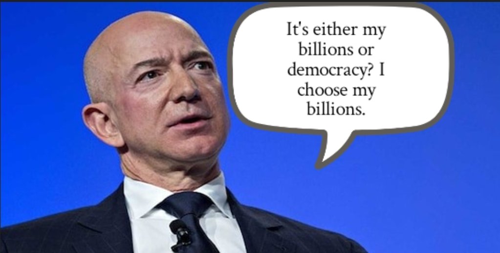 ifudontlike2bad's tweet photo. I empathize with you &amp; other good &amp; legitimate journalists. BUT, if you stay under a right-wing boss who bowed to a fascist modern-day Hitler, you lose credibility. Even if I don't believe you to be bad. 
Please find a new platform.
#CancelTheWashingtonPost 
#CancelAmazonPrime https://t.co/ZAWTXlxJBO