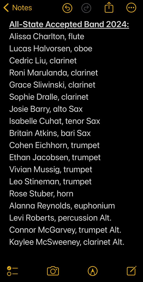 All-State Band 2024 - final results are in the pic below for band. Congrats to all! (Click to expand) #TigerPride