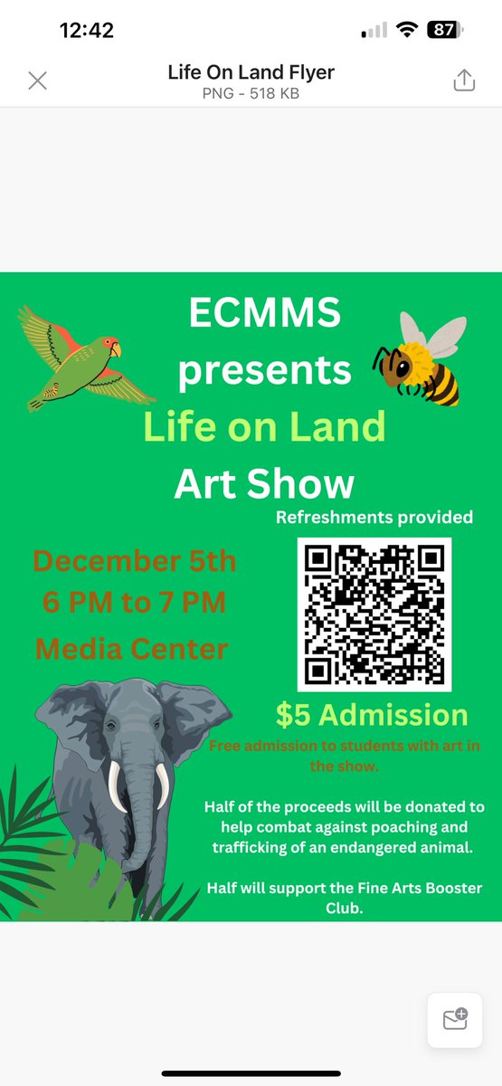 Melissa Lopez (@mlopez8science) on Twitter photo Mark your calendars for Life on Land Art Show on Dec. 5th <a href="/eastcarymiddle/">East Cary Magnet Middle School</a> Mark your calendars for Life on Land Art Show on Dec. 5th <a href="/eastcarymiddle/">East Cary Magnet Middle School</a>