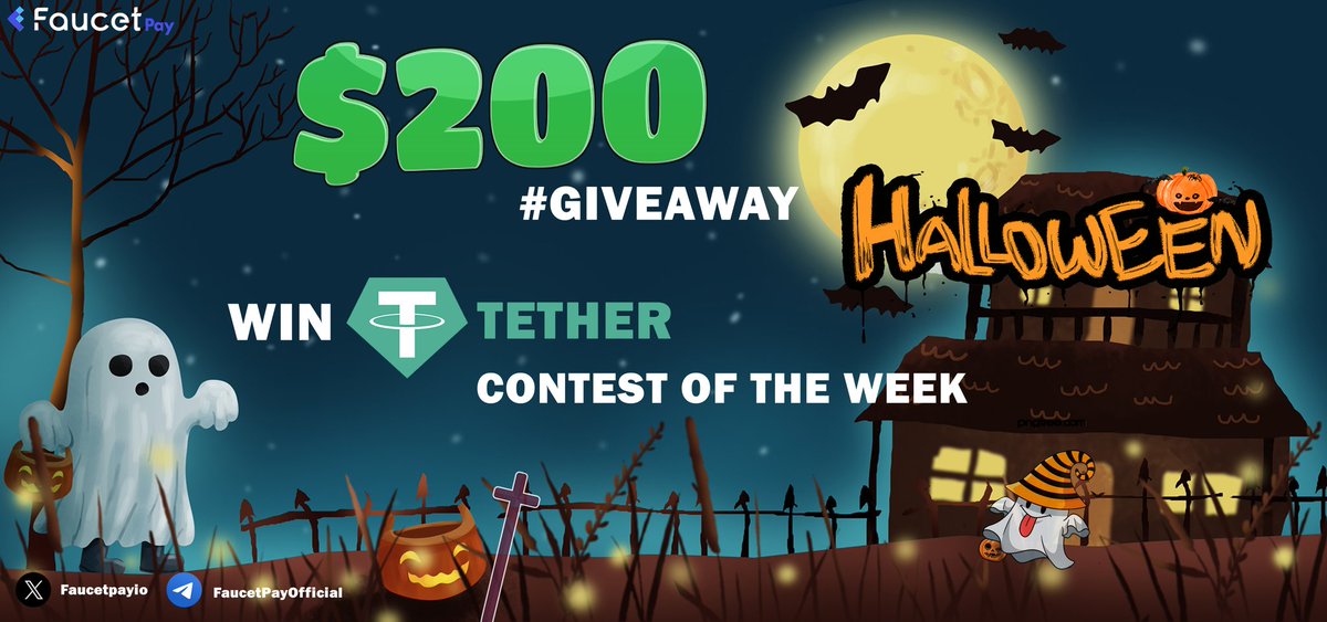 FaucetPayio's tweet photo. 👻 We are pleased to announce the $200 #Halloween Giveaway

🍬 Trick or Treat 🧨

💰$40 is distributed to 5 lucky winners 

🎃 Follow: @Faucetpayio
🎃 Like - RT
🎃 Tag Friends + Using #Halloween #Giveaway

🏆 We will choose 5 random winners!

☠ Ends 1/11 at 9PM EST

#Faucetpay https://t.co/UjwtDvQZK5