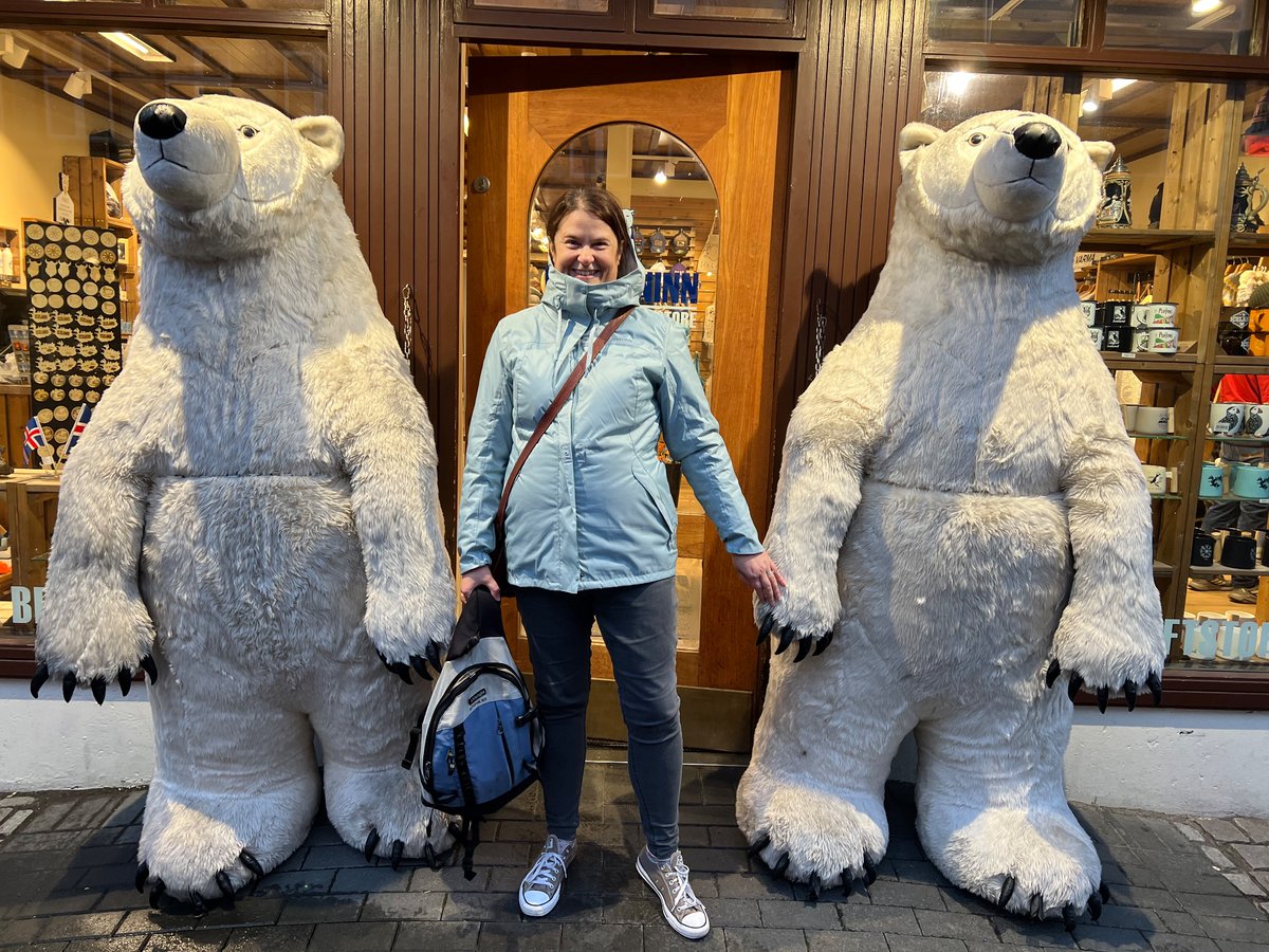 Mrs Weatherley made two new friends in Reykjavik! 🐻‍❄️ 🐻‍❄️