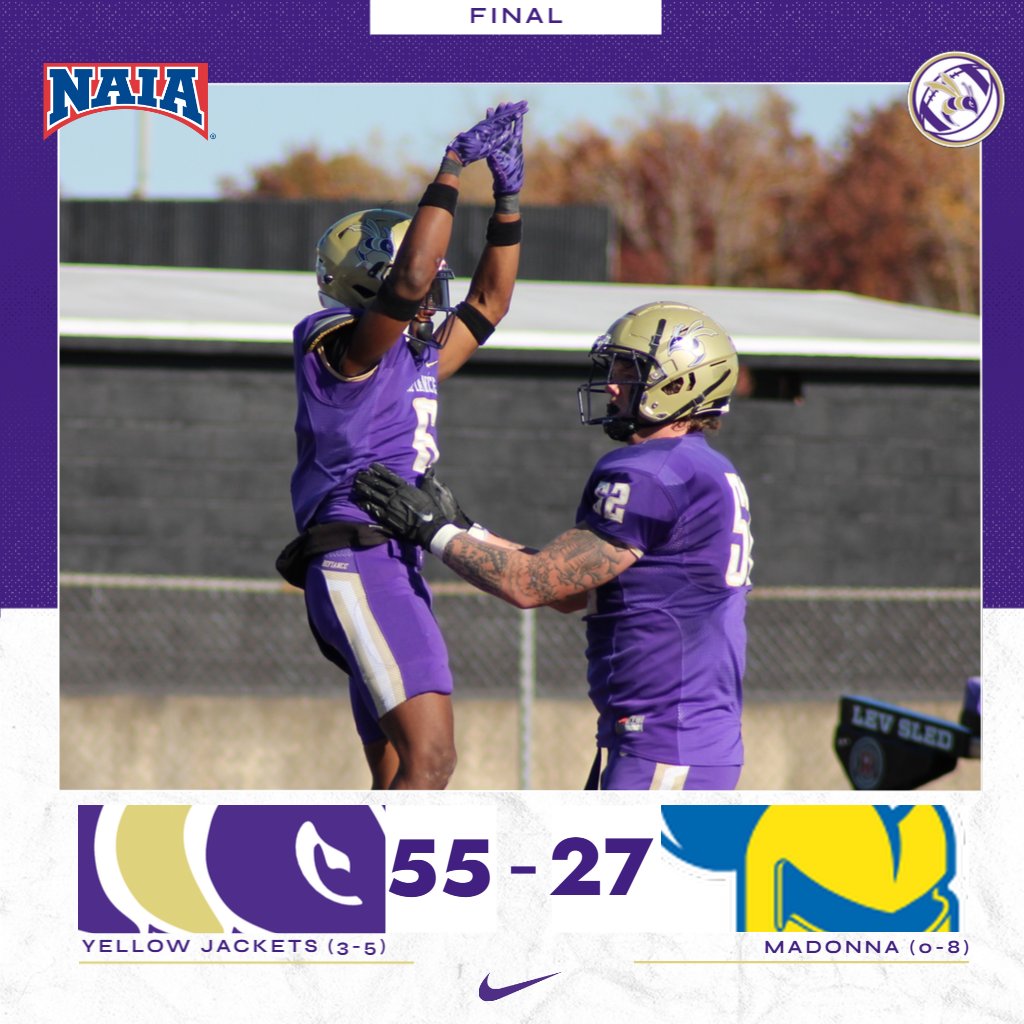 🏈The Yellow Jackets cruised to a 55-27 victory over Madonna today! This win marks the first winning record at home for Defiance since 2010!

RECAP📰: defianceathletics.com/sports/fball/2…