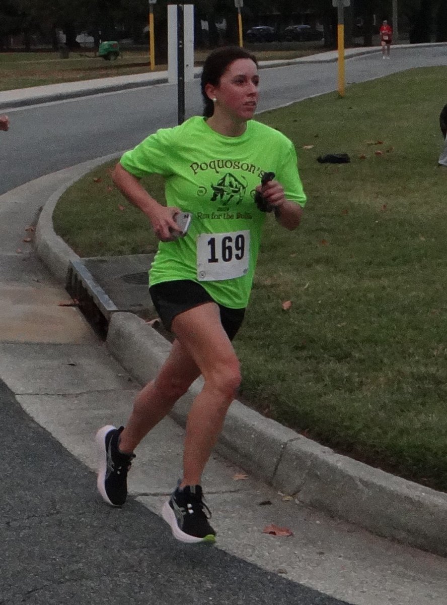 Overall winners at the 2024 POQUOSON RUN FOR THE BULLS 5K held Saturday morning, October 26, 2024 in Poquoson VA: Women- 1) Michelle Ballin, 42 of Williamsburg VA: 21:37 (6:58 pace); 2) Mia Green, 13 of Poquoson VA: 23:04; 3) Caitlin Bailey, 35 of Waxhaw NC: 23:19.
(2/2)