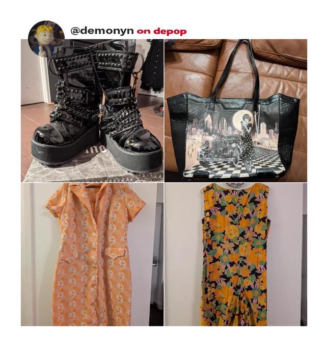 I also have a depop too full of vintage! I'll link my Etsy so you all can see my good track record on sending things promptly as I haven't made any sales on depop yet
if I don't sell whatever is here by 12/1, it will be donated

https://t.co/b6wr6UgV3M
https://t.co/IXmvRw7FWr 