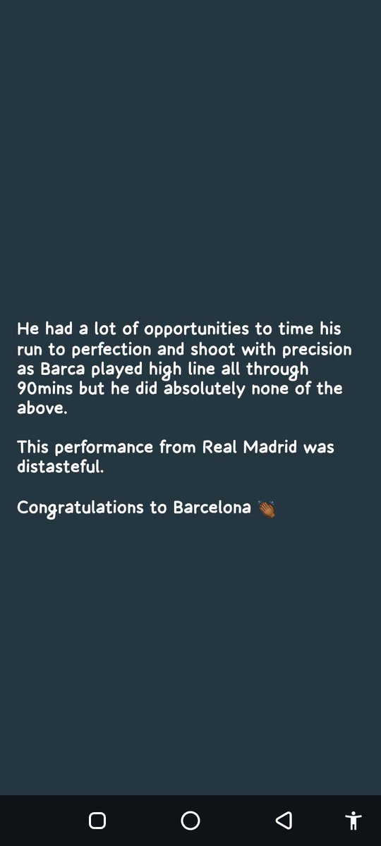 My two cents on the #ElClasico tonight. Barcelona was efficient, Real Madrid was just not up to par
