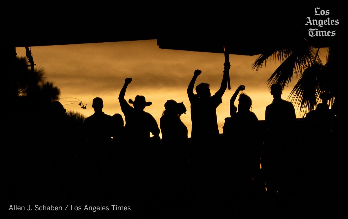 Dodgers fans celebrate Will Smith's homer in the second inning against the Yankees during game 2 of the World Series at Dodger Stadium. <a href="/latimes/">Los Angeles Times</a> <a href="/latimessports/">L.A. Times Sports</a> <a href="/latimesphotos/">L.A. Times Photos</a> #WorldSeries Live updates here: latimes.com/sports/dodgers…