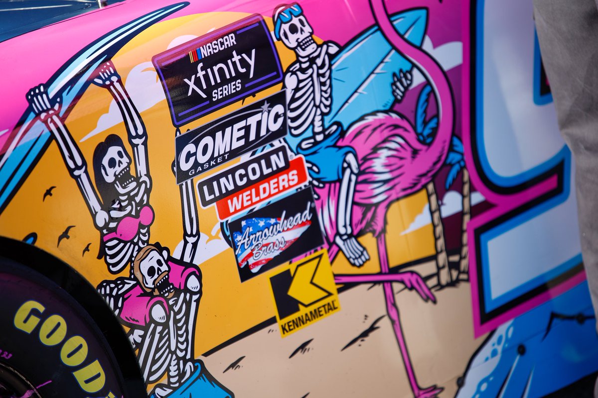 DGM Racing (@dgmracingfl) on Twitter photo That’s P14 for <a href="/KyleWeatherman/">Kyle Weatherman</a> and the <a href="/GoDriveSmart/">DriveSmart Warranty</a> #SkellyDipping crew!💀🩷
This is how we’ll be celebrating on the shores at <a href="/HomesteadMiami/">Homestead-Miami Speedway</a>🥳⬇️
#NASCARPlayoffs | <a href="/TeamChevy/">Chevrolet Motorsports</a> | #CONACC300 That’s P14 for <a href="/KyleWeatherman/">Kyle Weatherman</a> and the <a href="/GoDriveSmart/">DriveSmart Warranty</a> #SkellyDipping crew!💀🩷
This is how we’ll be celebrating on the shores at <a href="/HomesteadMiami/">Homestead-Miami Speedway</a>🥳⬇️
#NASCARPlayoffs | <a href="/TeamChevy/">Chevrolet Motorsports</a> | #CONACC300