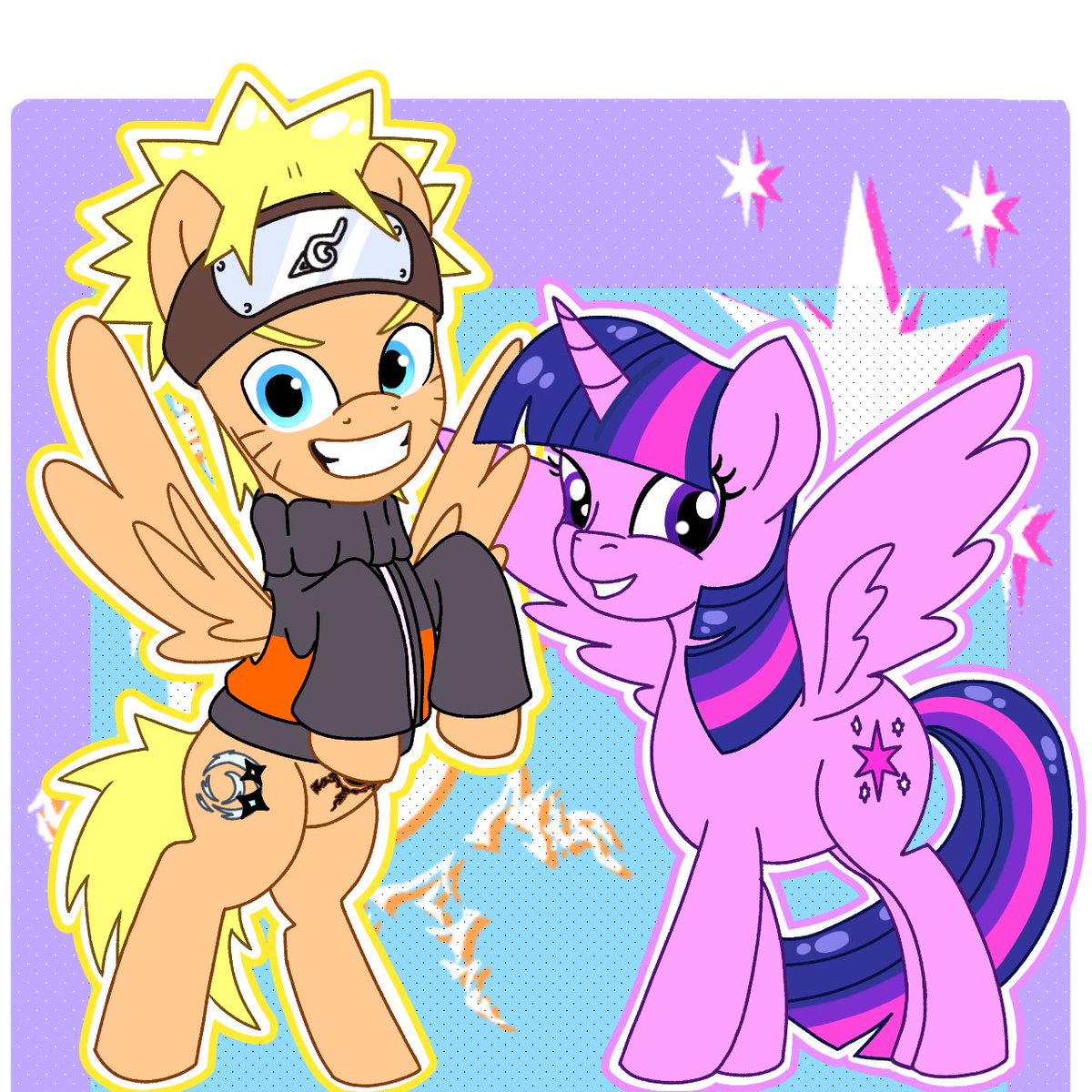 Marshalhv's tweet photo. Ninja pony! 🧡💜💙💜
#Narutouzumaki #Hinatahyuga #Flashsentry #TwilightSparkle 
#BorutoUzumaki #HimawariUzumaki #FlashLight #Naruhina https://t.co/McFBU7VMeg