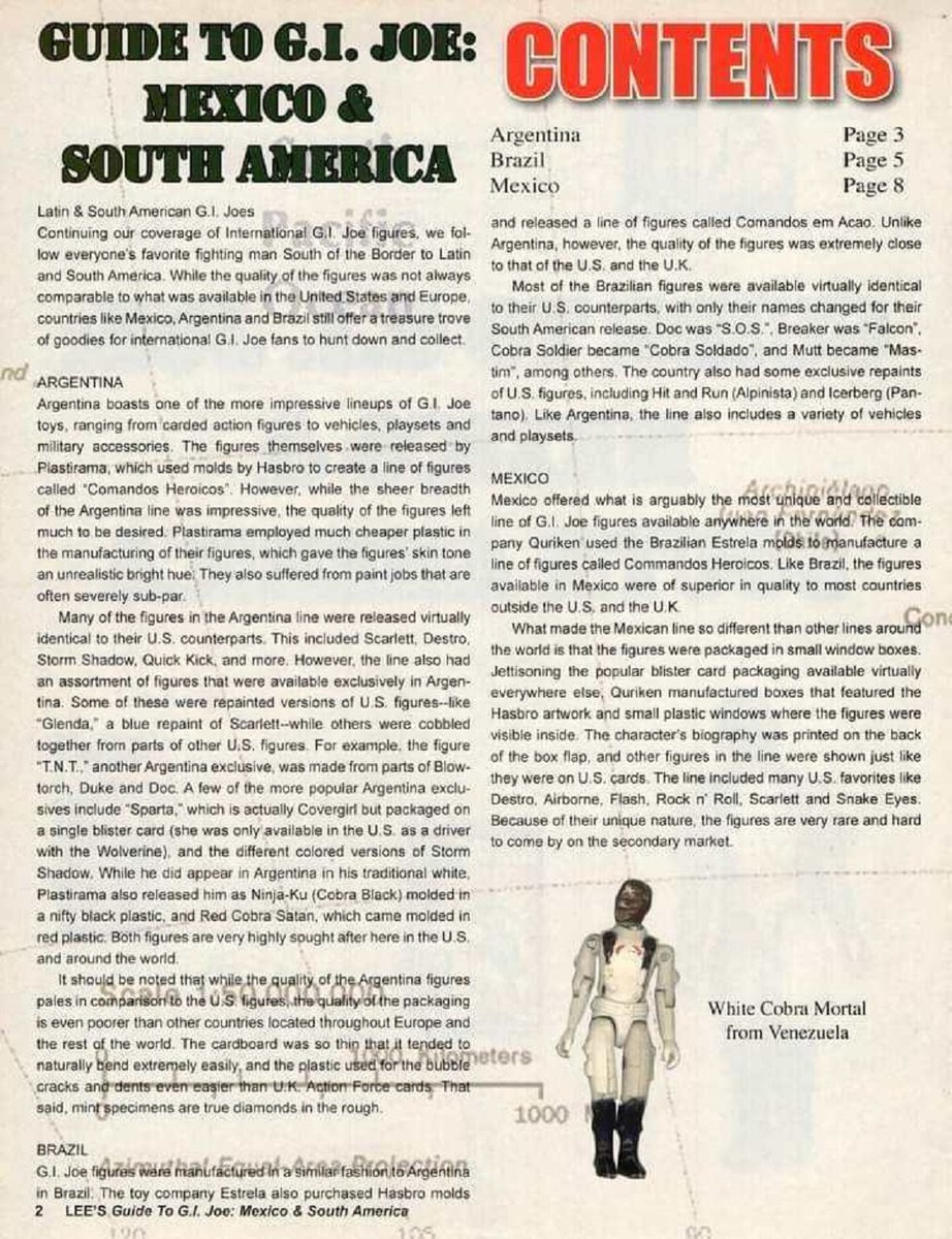 MexicoGi's tweet photo. Catalogo/guía, extracto de la revista Lee´s Tomart´s de figuras Mexicanas, y América latina (Argentina - Brasil). Esperamos les sirva de guía, esto viene desde el muro de nuestros amigos de Check Point Alpha.

Yo Joe !

#GiJoeMexico #CheckPointAlpha #GiJoeCatalogos https://t.co/KKBYXk6wF7