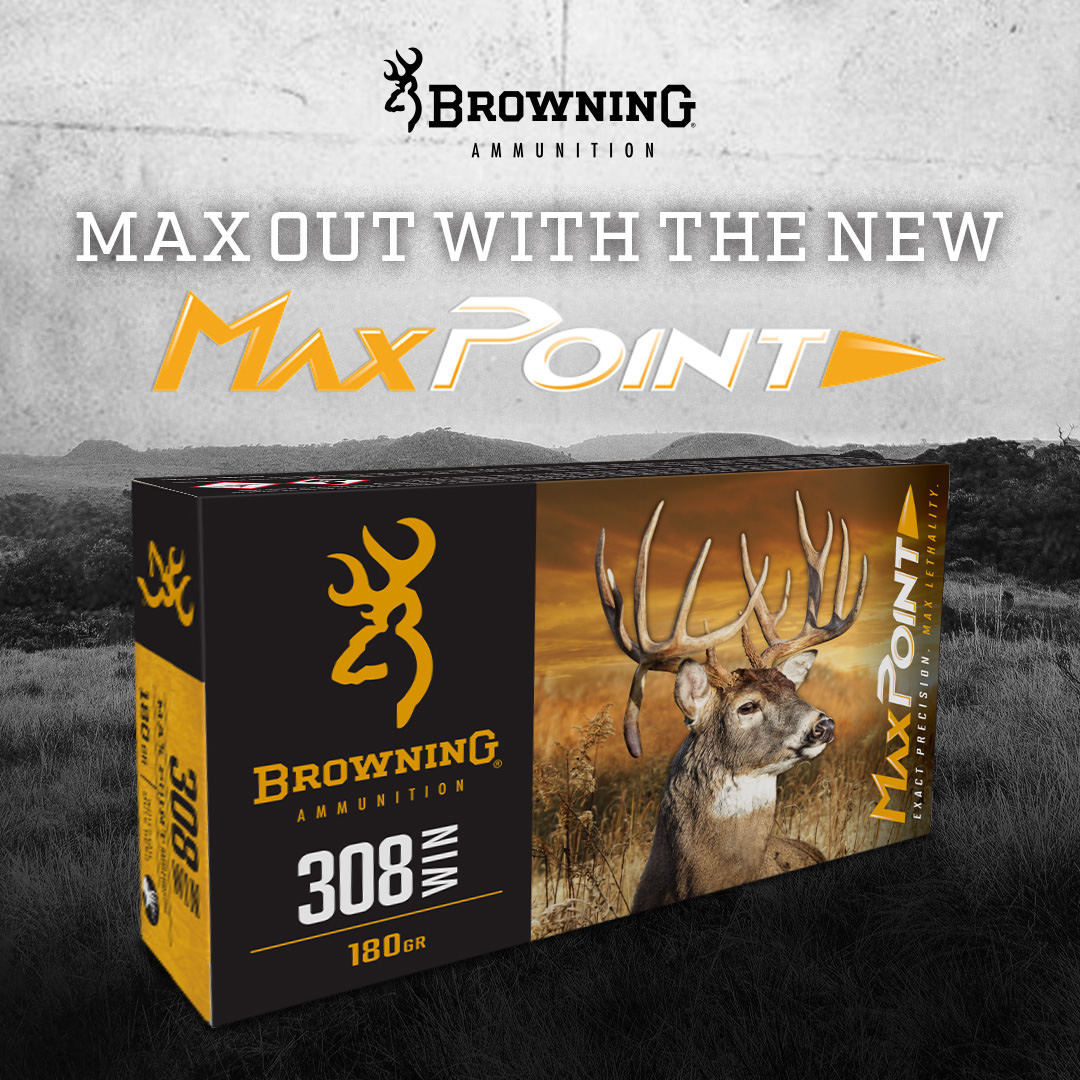 BrowningAmmo's tweet photo. Max Point rifle ammunition is built for hunters who need serious accuracy and immediate knockdown. Designed for medium-sized big game like whitetail, mule deer, and pronghorn, for maximum lethality.
Learn more at the link in our bio. #BrowningAmmo #MaxPoint #BigGame https://t.co/bXd0zNOo6W