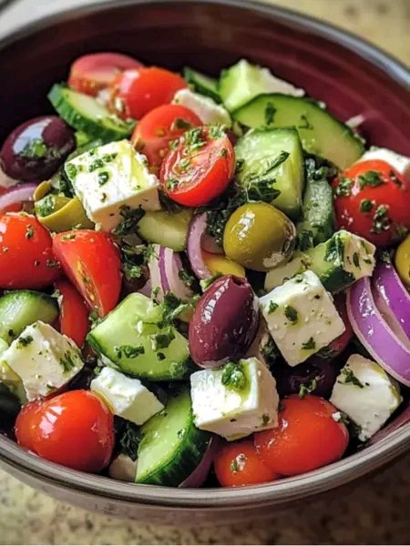 rodpirsa's tweet photo. Greek salad with olives and feta cheese. It's Ausoume https://t.co/f0OTjZvqn8
