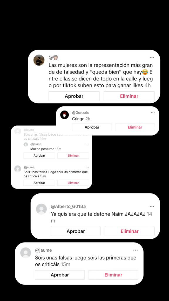 "la mujer es la peor enemiga de una mujer" 
los comentarios en mi último video dedicado a Mar Lucas: 

Mujeres                       Hombres