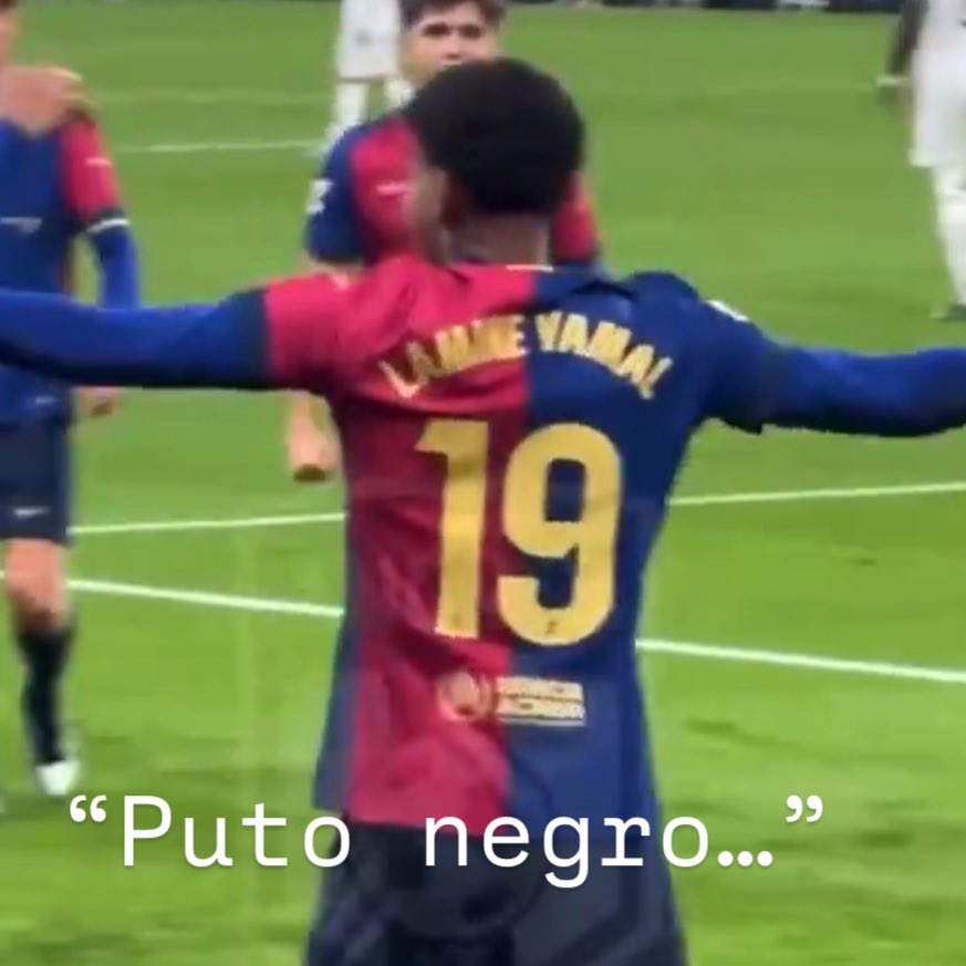 Lamine Yamal sufrió insultos racistas por parte de varios aficionados tras marcar contra el Real Madrid. Deberían condenarlo igual que sucede con Vinicius, pero no tienen ni decencia ni respeto. Si fuera en el Metropolitano ya abriría todos los informativos. #FCBarcelona