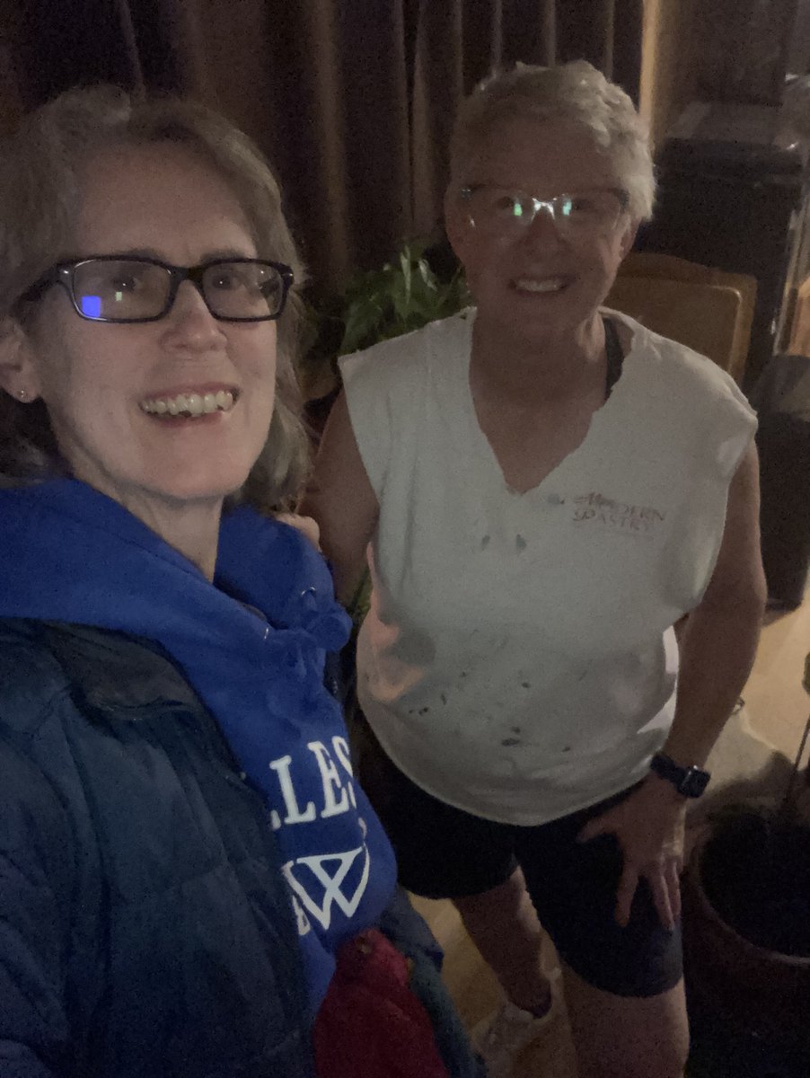 ellenlain's tweet image. Going for an outdoor walk. Notice firstly, that I’m going in the clothes I painted in, but more important, my wife and I seem to live in different seasons! Mittens? Really?