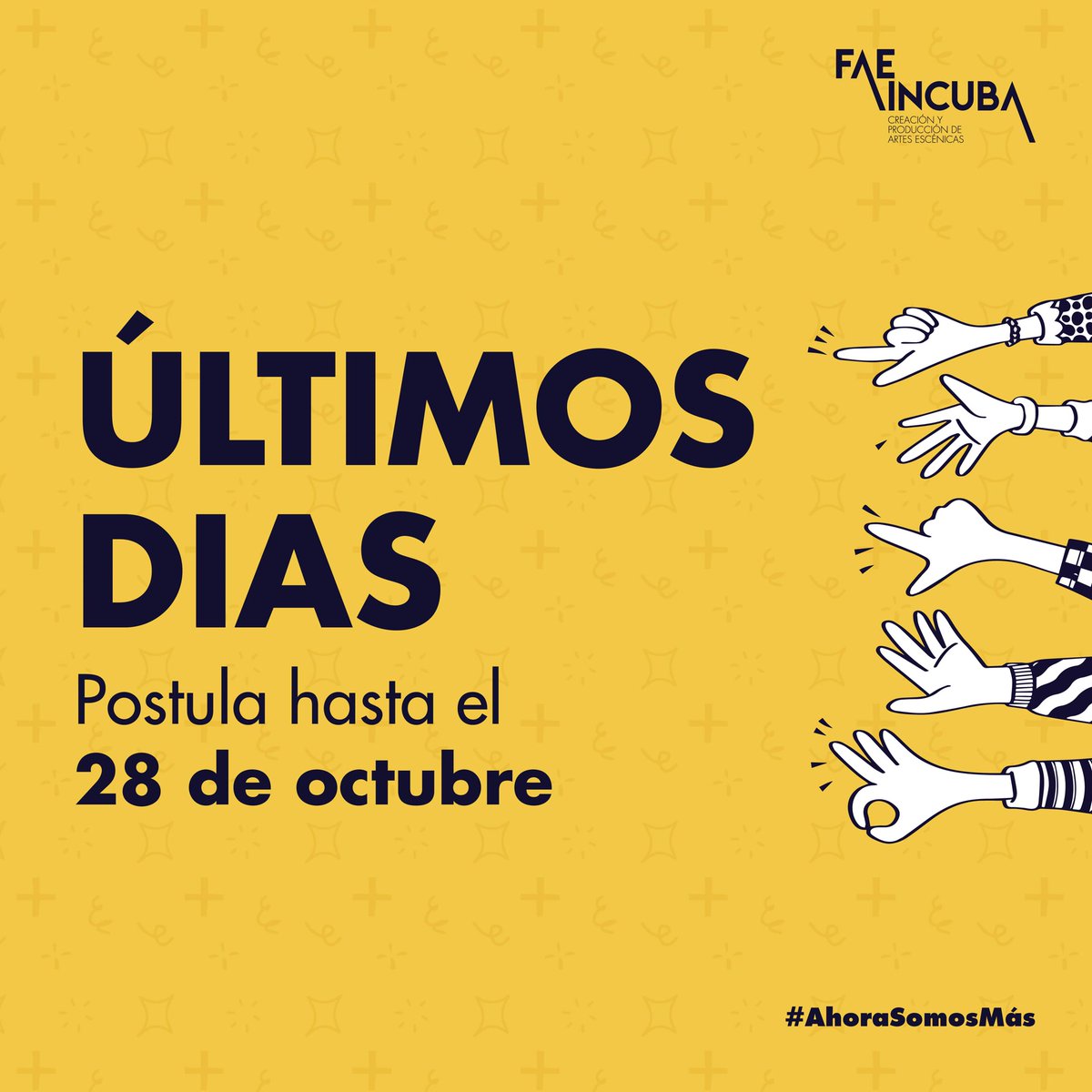 ¡Últimos días para postular al FAE Incuba!

✅ Lee atentamente las bases y postula tu proyecto (link en bio): sge.st/Skm05u9

📅 Cierre de convocatoria: lunes 28 de octubre de 2024 a las 23.59 horas

#FAELima #FAEIncuba