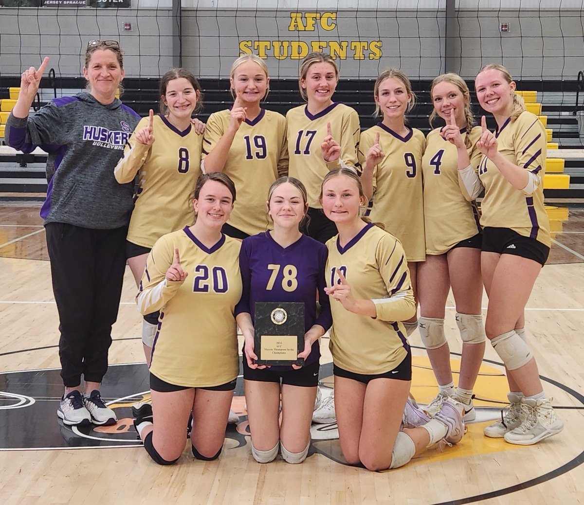 These girls💜 
I am so proud of how EVERY ONE of them played today! They worked as a team, lifted each other up, and left everything on the court. That's how you become Tournament Champs!!💜🏐💛