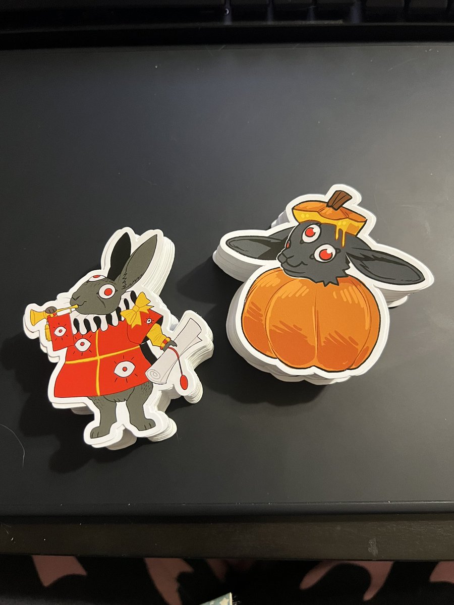 I got stickers! orders for wokemageddon stickers-only will go out Monday, and I've got some freebie rabbits for the autumn season!
