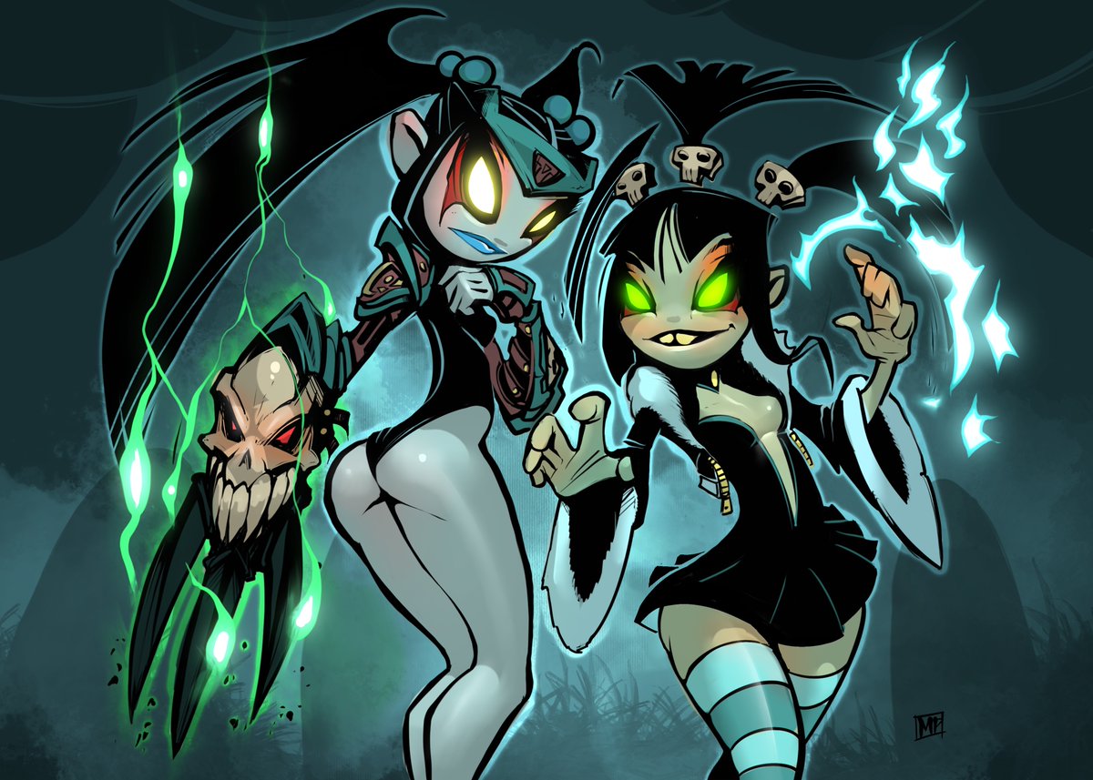 Watch me speed draw this pinup of the Zombie Sisters on the Youtubes!  I'm gonna start posting more often to my channel!
#zombie #pinupgirls #akumi