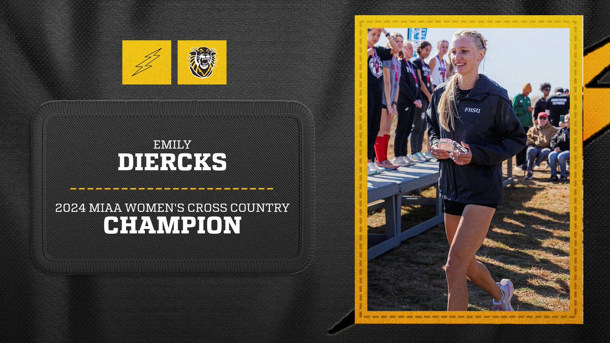 Emily Diercks from the FHSU women's cross country team is your 2024 MIAA Champion! The junior finished 1st at the conference championships with in a time of 21:30.9. It is the second-straight year a Tiger has won the women's MIAA cross country title.