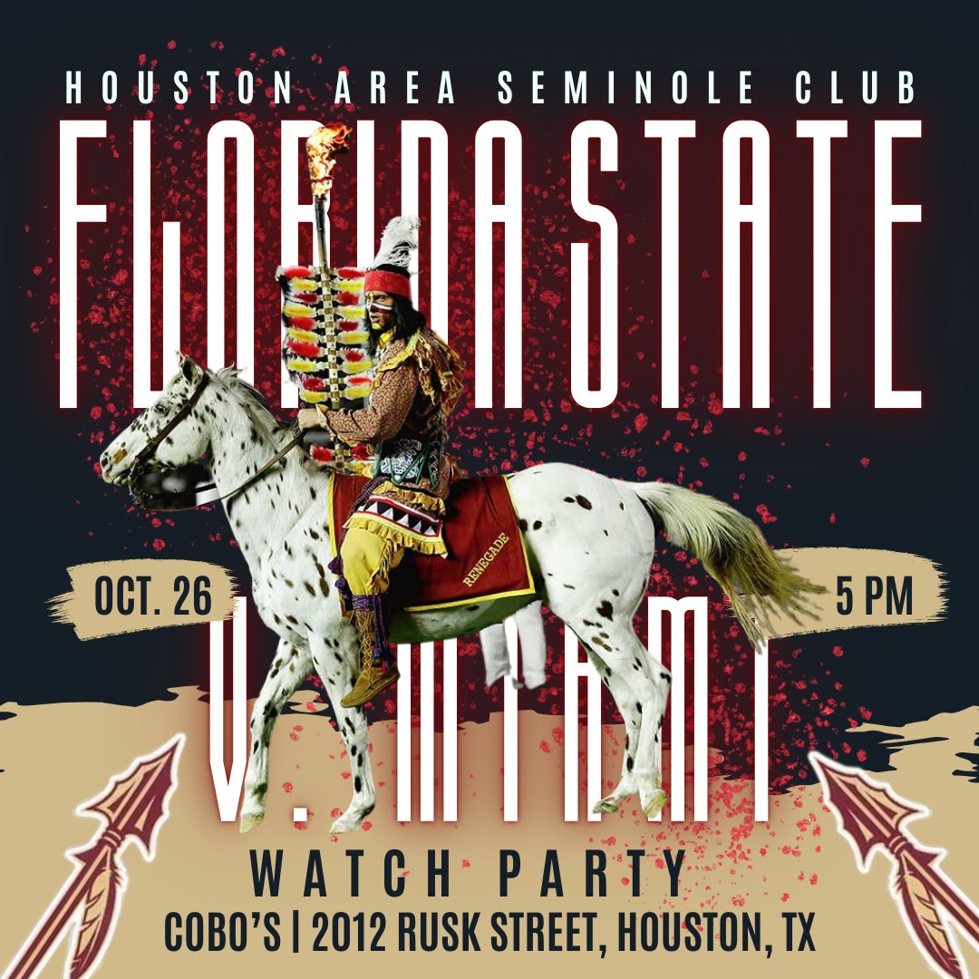 HTXNoles's tweet photo. Meet us at @CobosQue for great vibes, great food, &amp; great people!#SpaceCitySeminoles ❤️💛🏈 https://t.co/tvFhUCtpCu
