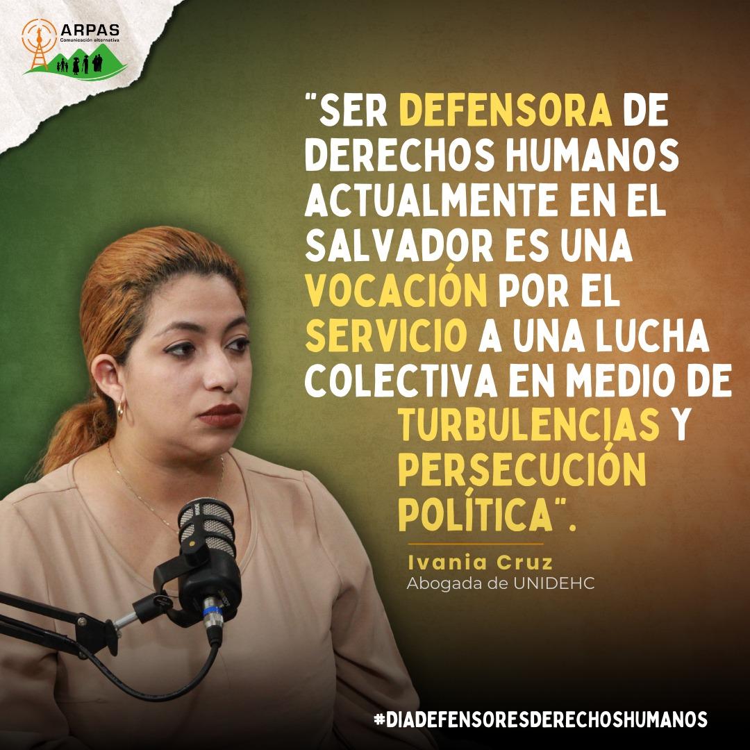 arpassv's tweet photo. #DefensorasdeDerechos| Para @IvaniaCruz15, ser defensora de derechos humanos es una vocación por el servicio a una lucha colectiva en medio de persecución política. https://t.co/WYkUaRuI2G