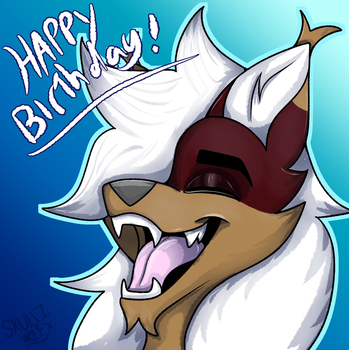 Skullzthewolf's tweet photo. Happy birthday my love!! @CaptainLykaios #furryart #furryartist #furry #artist https://t.co/2Nyfxy6ec1