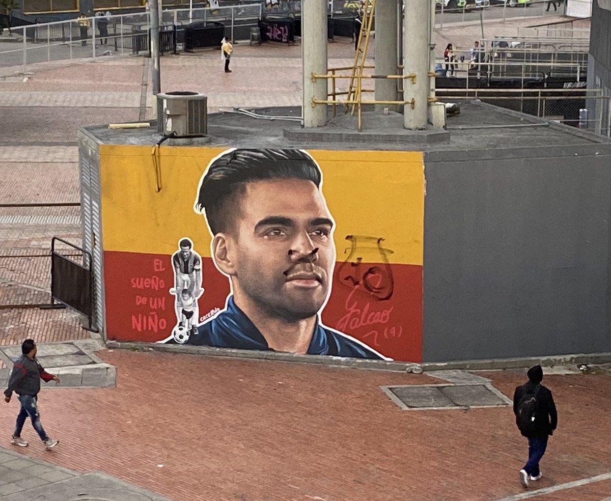 Ya vandalizaron el mural de Falcao en el Campin