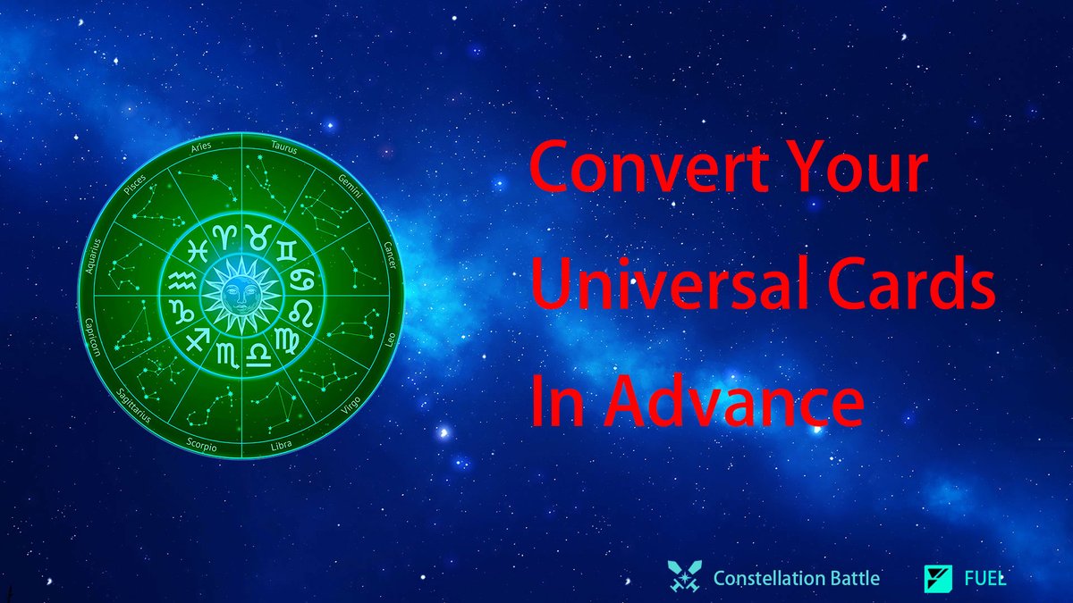constellationba's tweet photo. 📌Reminder: Convert your Universal Card to any Constellation Card before the current Epoch ends.⌛️

🧐Universal Cards will expire when the current Epoch ends while Constellation Cards are available to delist and swap to CON in Previous page anytime. https://t.co/FoEvpTtIFp
