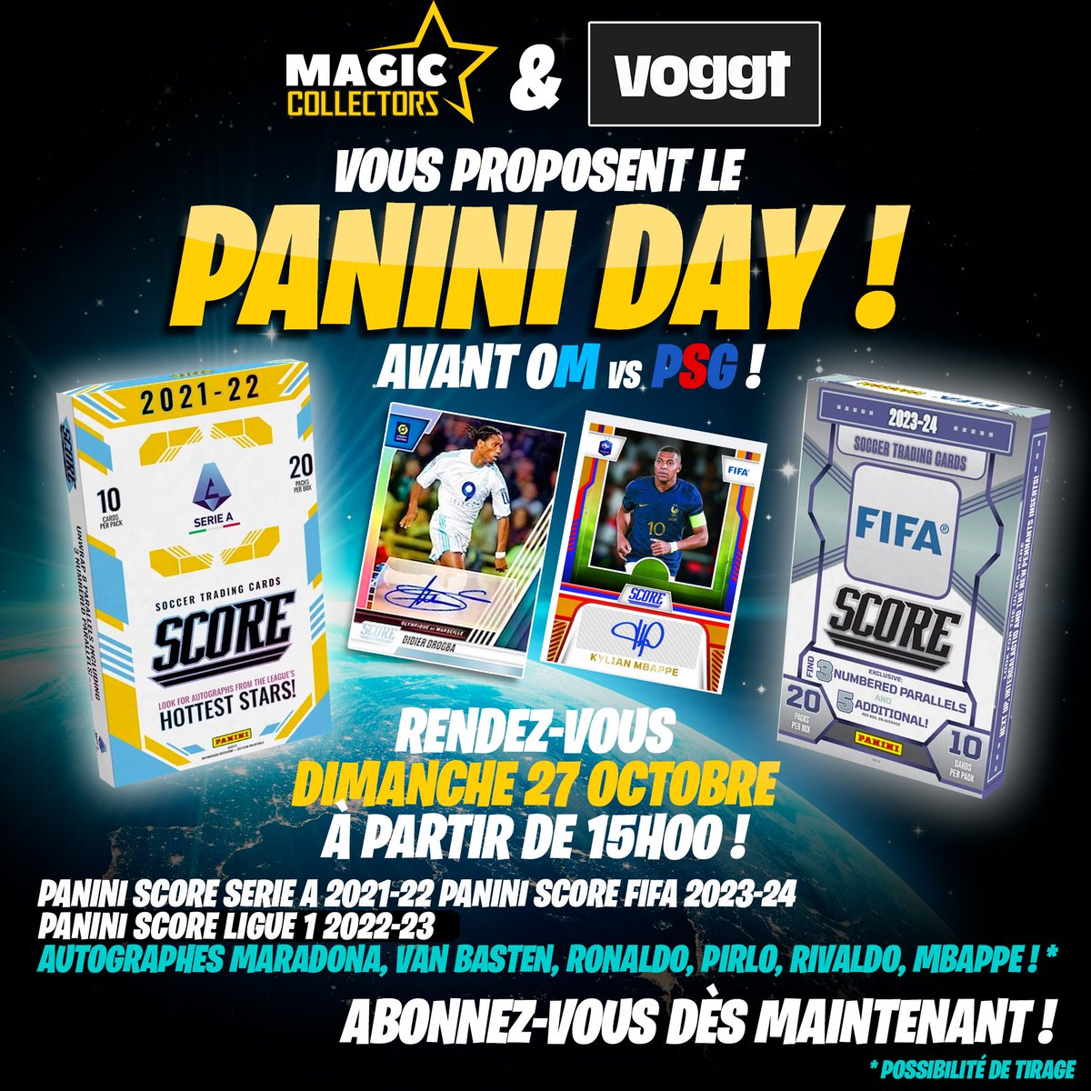 MCollectorsMars's tweet photo. Avant #OMPSG ! Un show #VOGGT https://t.co/L8MhG79tkP & #PaniniScore #football #soccer ⚽️ de FOLIE ! #FIFA avec #YAMAL #ENDRICK #Griezmann ! #SerieA avec #MARADONA #BAGGIO ! #ligue1 avec #MBAPPE, #CANTONA #Rabiot entre autres ! @cardboardconnection #ronaldo #messi #teamOM @Cardslabel @CardboardFeed @CardPurchaser @JimmyKondo13 #cardsaddict @nounoursgrospet