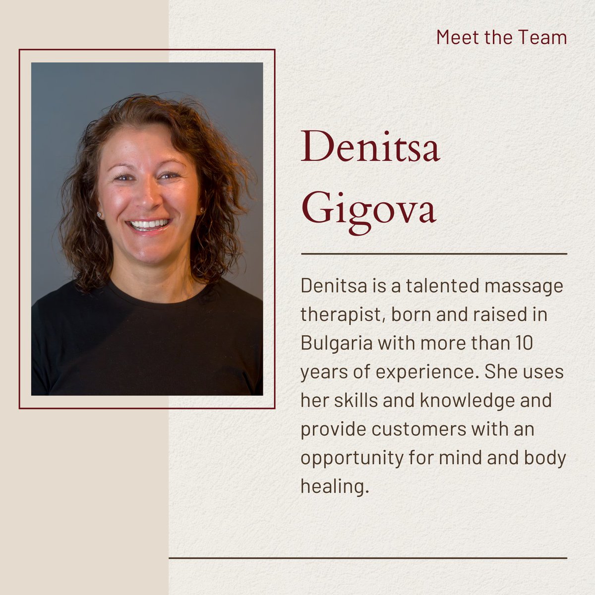 BirdRockMassage's tweet photo. Meet Denitsa, a talented massage therapist from Bulgaria, with over 10 years of experience in deep tissue, trigger point, Swedish, and prenatal massage. https://t.co/Fyi7ybJKun