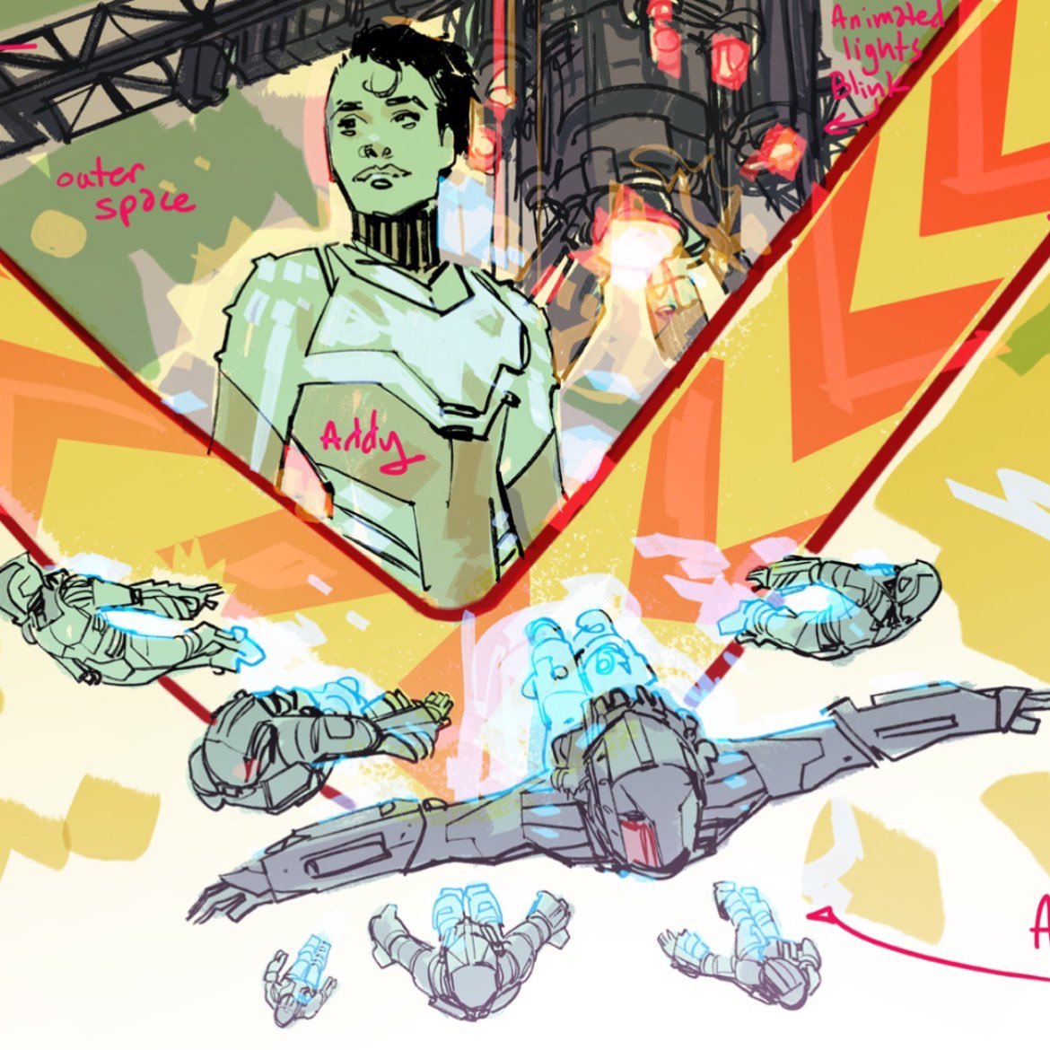 Exordium_comic's tweet photo. Tomorrow is the last day to see Tommy Lee Edwards @tommyleeedwards at LightBox Expo (booth 1102)! @Planet_Atmos // pictured: process of one of Tommy’s EXORDIUM covers // @LightBoxExpo #lightbox #lightbox2024 #process #cover #coverart #comic https://t.co/0cQbTZuTf5