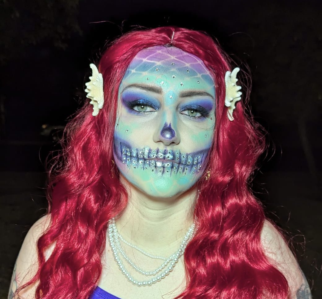 makeupsloot's tweet image. Little mermaid 🧜🏻‍♀️ with a spooky twist 💀 inspired by @giuliannamb
