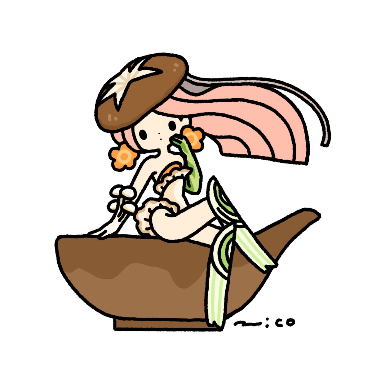 「NabeJapanese hot pot#今日は何の日 #鍋の日 」|paricoのイラスト