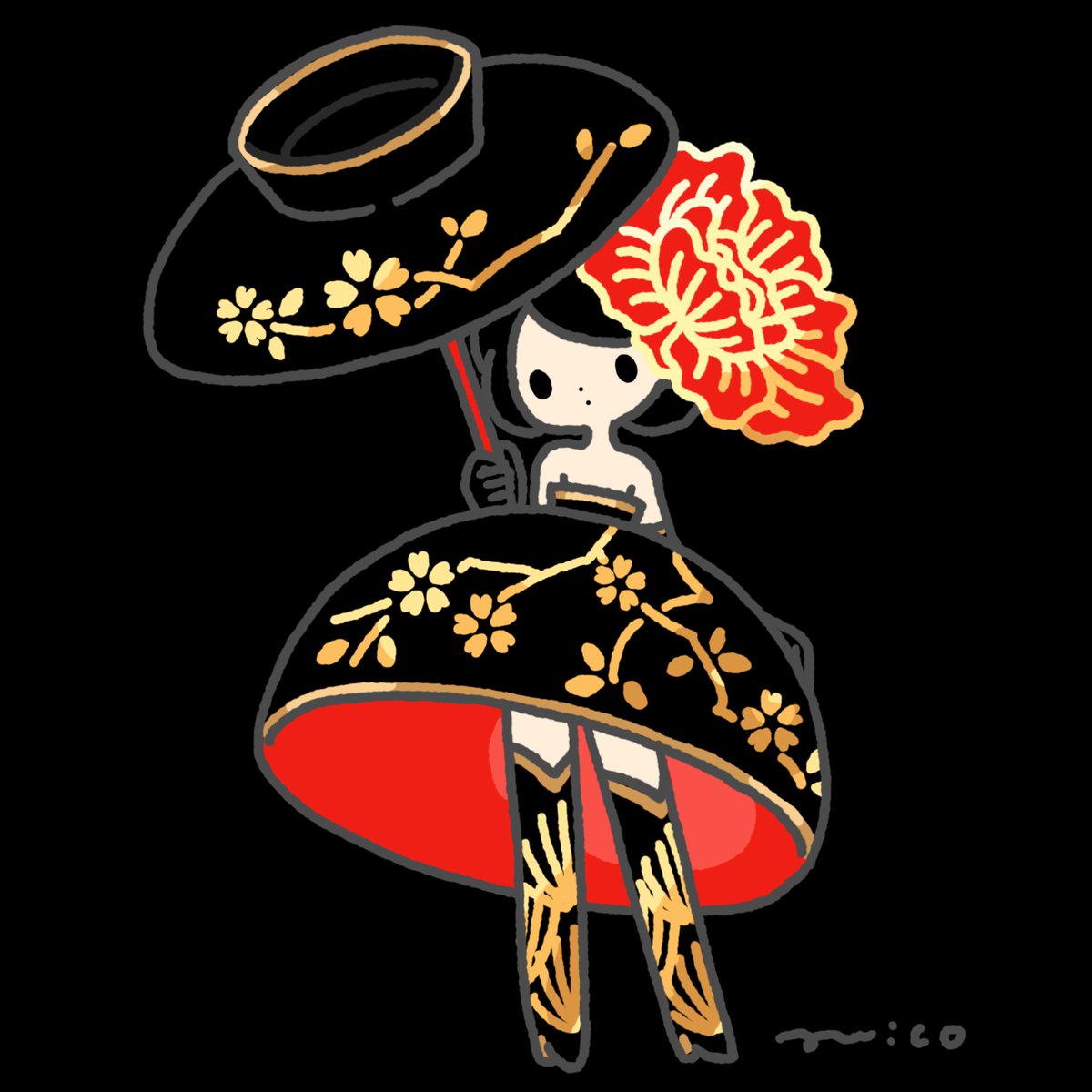 「Japanese lacquerware  #今日は何の日 #うるしの日 」|paricoのイラスト