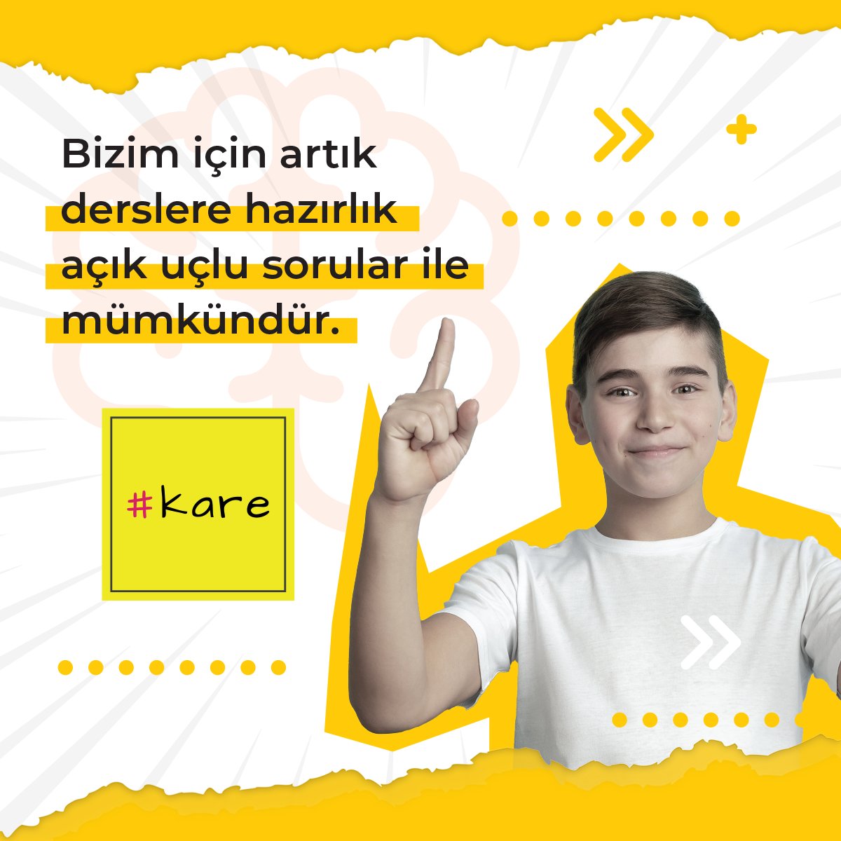 Çoktan seçmeli testlerin ötesine geçin, öğrencilerimize yazılı ifade ve üst düzey düşünme becerileri kazandırın.

#kare yayınları yazılıya hazırlık kitaplarında tüm sorular açık uçlu.