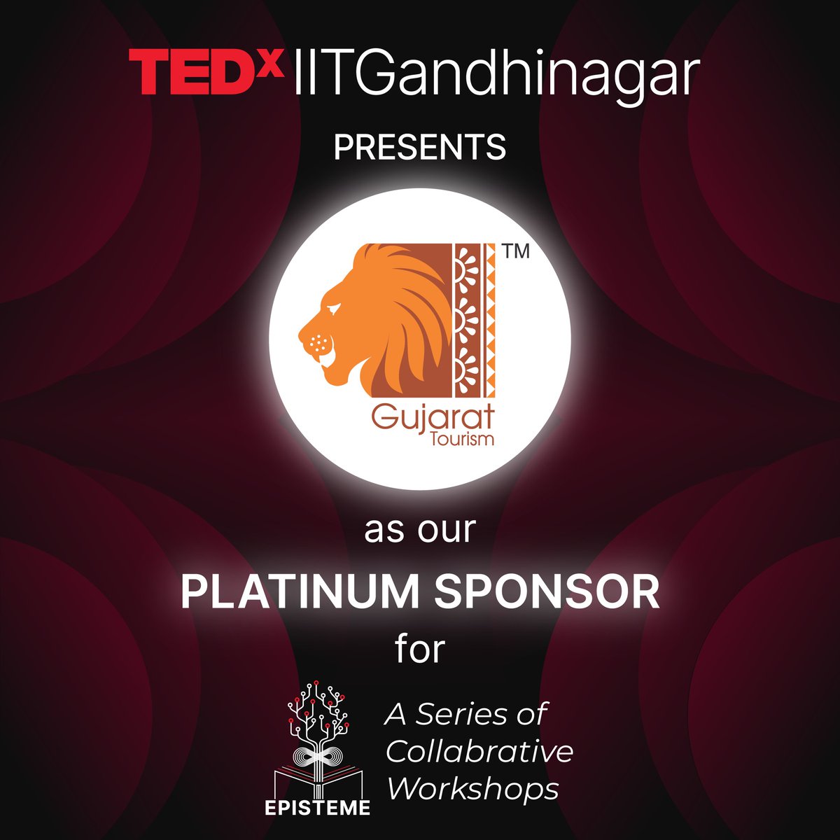 tedx_iitgn's tweet photo. We proudly present to you our Platinum Sponsor, @GujaratTourism and thank them for their unwavering support for Episteme, the First TEDxWorkshops event of TEDxIITGandhinagar'25!

#gujarattourism #TEDx #TEDxIITGandhinagar #Episteme #Sponsor #Workshops https://t.co/rU085SdVOp