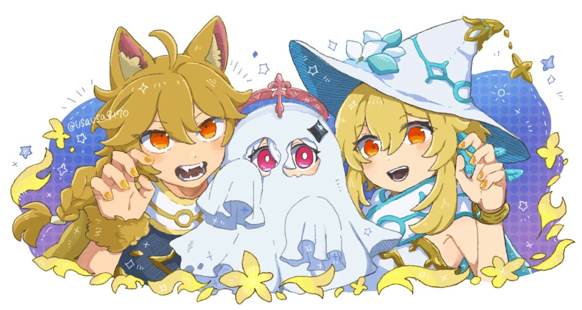 usausa9170's tweet photo. 蛍空パイモンのハロウィン再掲🦇
#Halloween #GenshinImpact    #原神   #Halloween https://t.co/Pmjuty8U0h