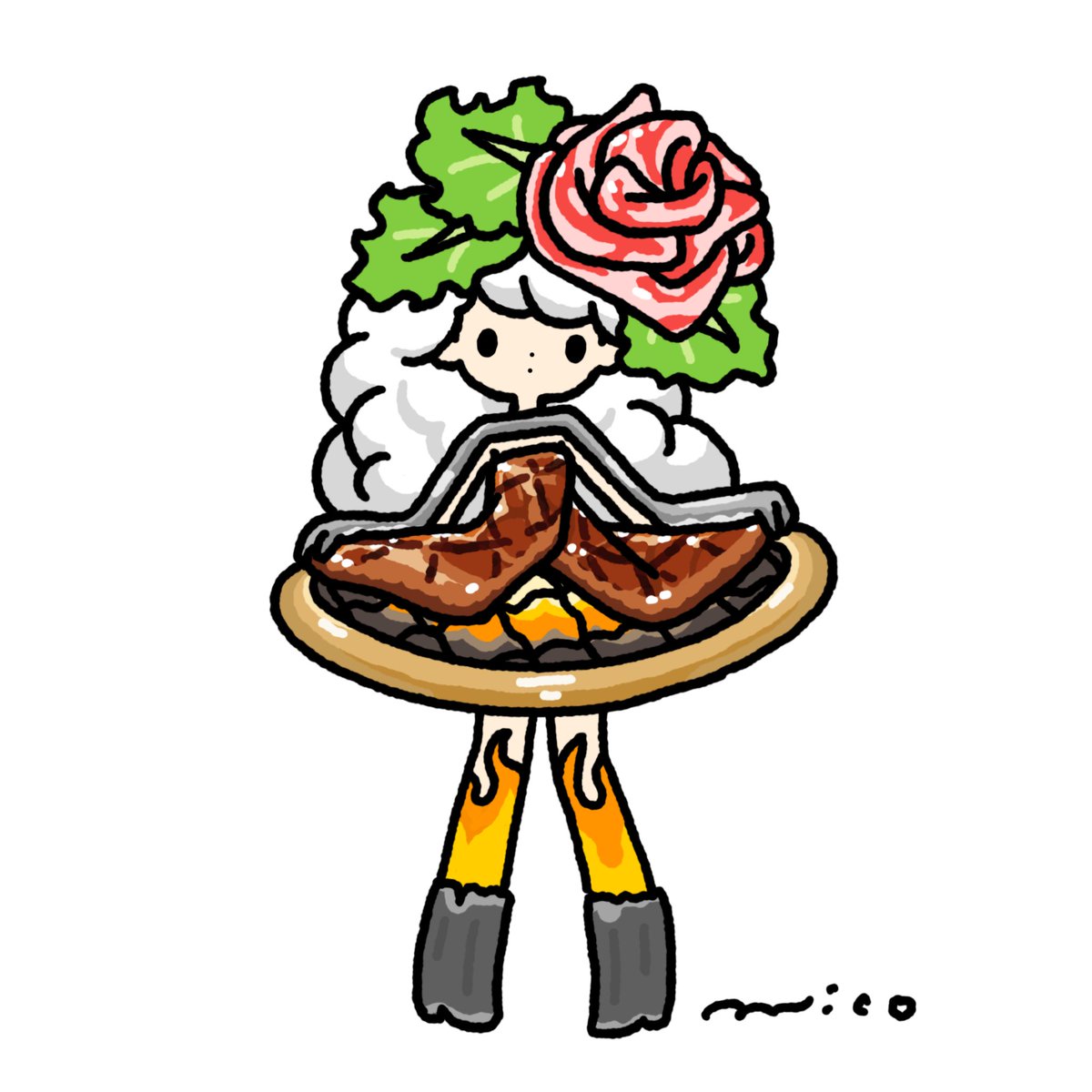 「Yakiniku#今日は何の日 #いい肉の日 」|paricoのイラスト