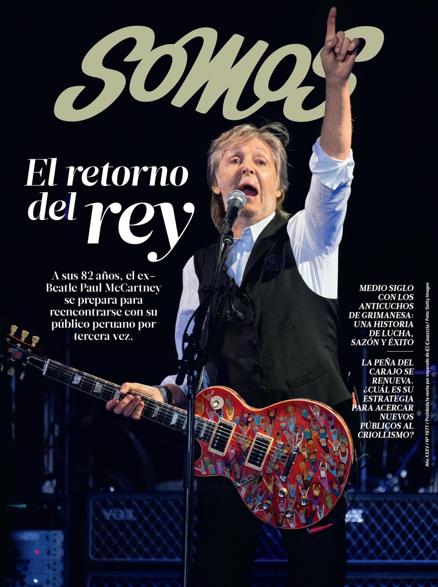 Si compraron el diario El Comercio hoy, en la revista @somoselcomercio encontrarán una mención a la banda en una súper nota sobre su 3ra. visita al #Perú ✨✨ nos vemos mañana en el concierto!!